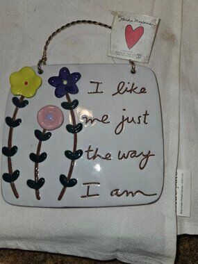 Sandra Magsamen for Dept 56 "I Like Me Just The Way I Am" Ceramic Plaque